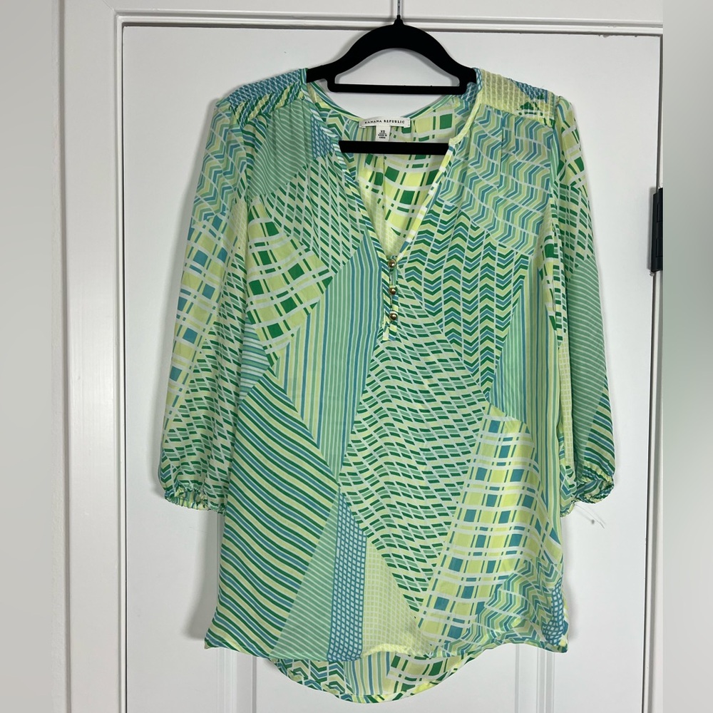 Banana Republic, Blue, And Green Top XS